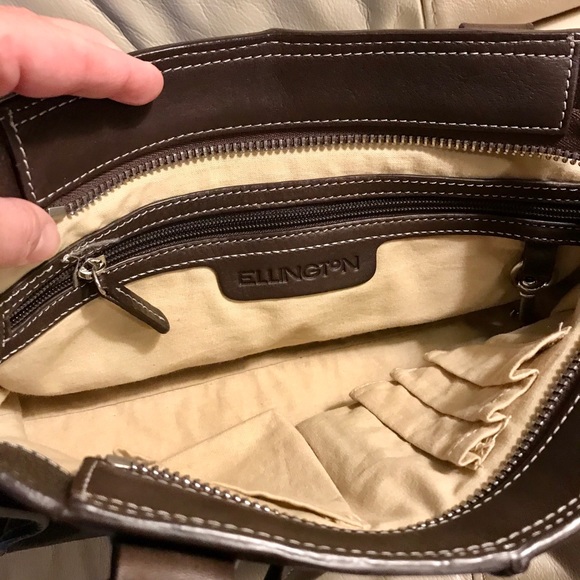 Ellington Dark Brown Pebbled Leather Shoulder Bag - Picture 4 of 8